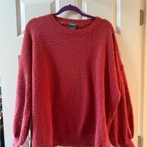 Arula Cozy Bouclé Crewneck Sweater - Red